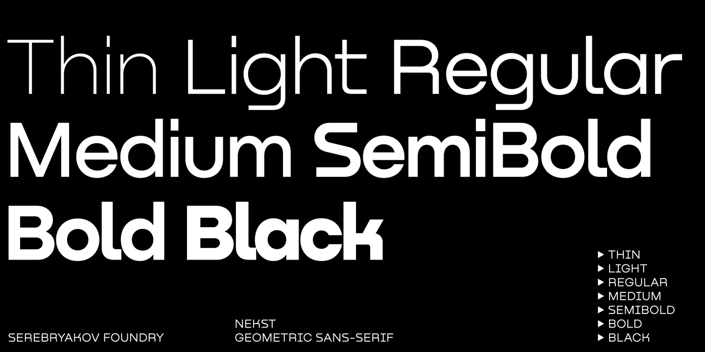 Пример шрифта Nekst Light